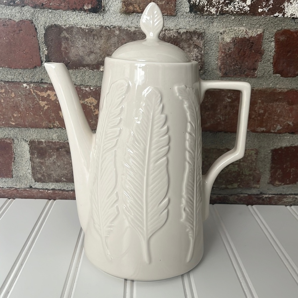 Coffee Pot by Patch NYC @ Target. Cream color with fern design ceramic